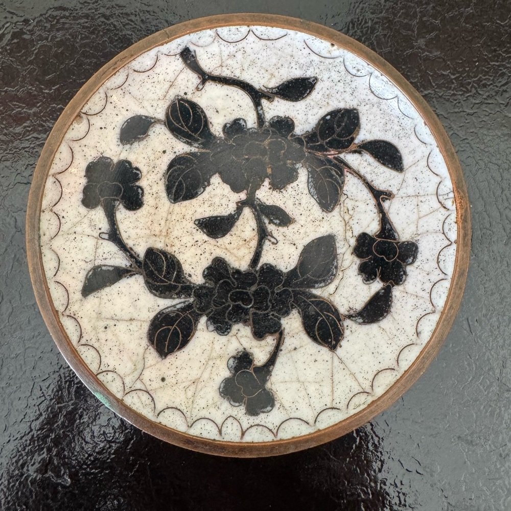 Vintage Chinese Cloisonné Trinket Dish Mid 20th Century